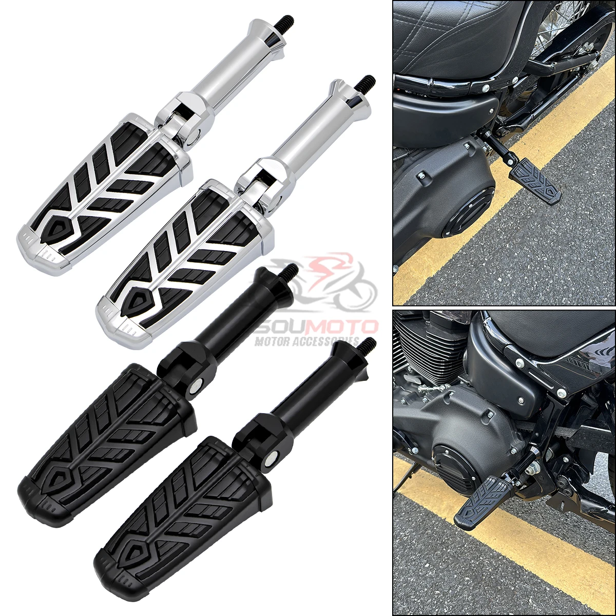 Rear Passenger Foot Pegs Footrest Mount For Harley Softail Heritage Breakout Fat Boy Street Bob 114 Low Rider Sport Glide Deluxe