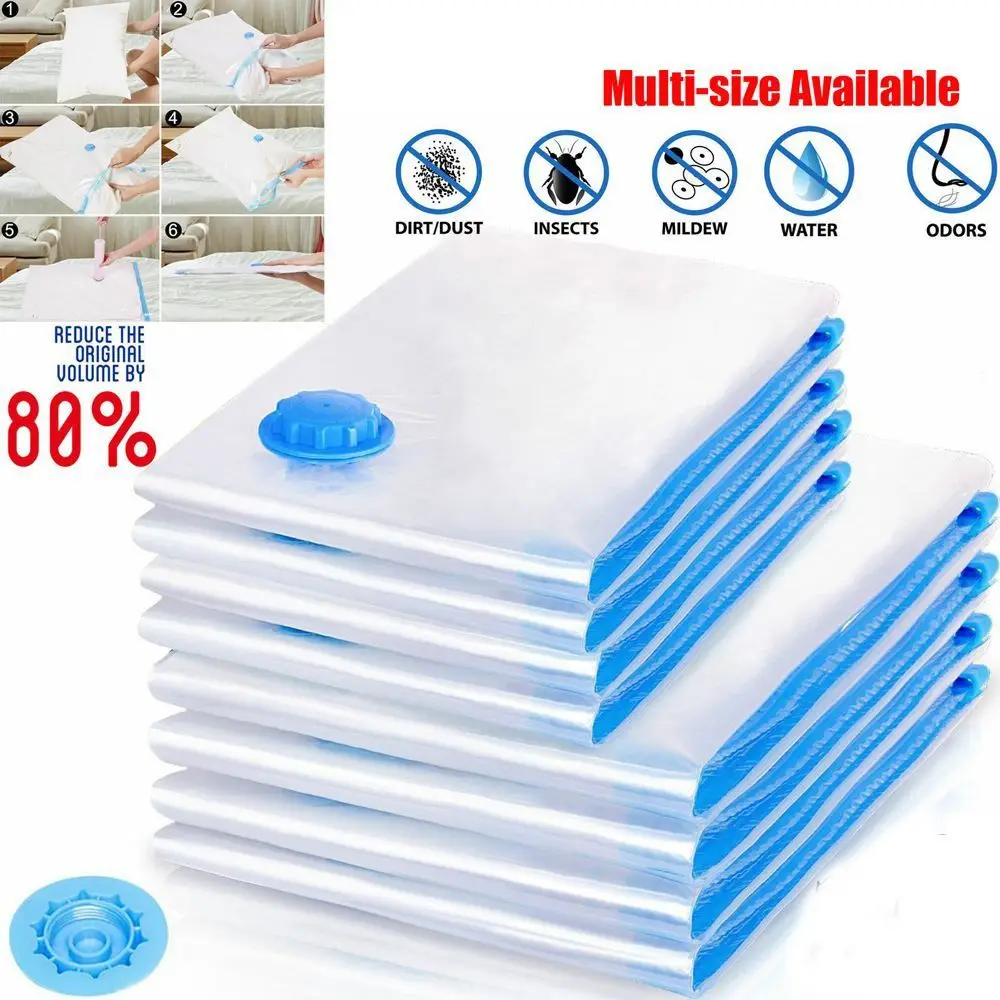 

1PC Clothes Storage Vacuum Sealer Packing Bag Space Saving Travel Case Vacuum Storage Bags Large Capacity Transparent