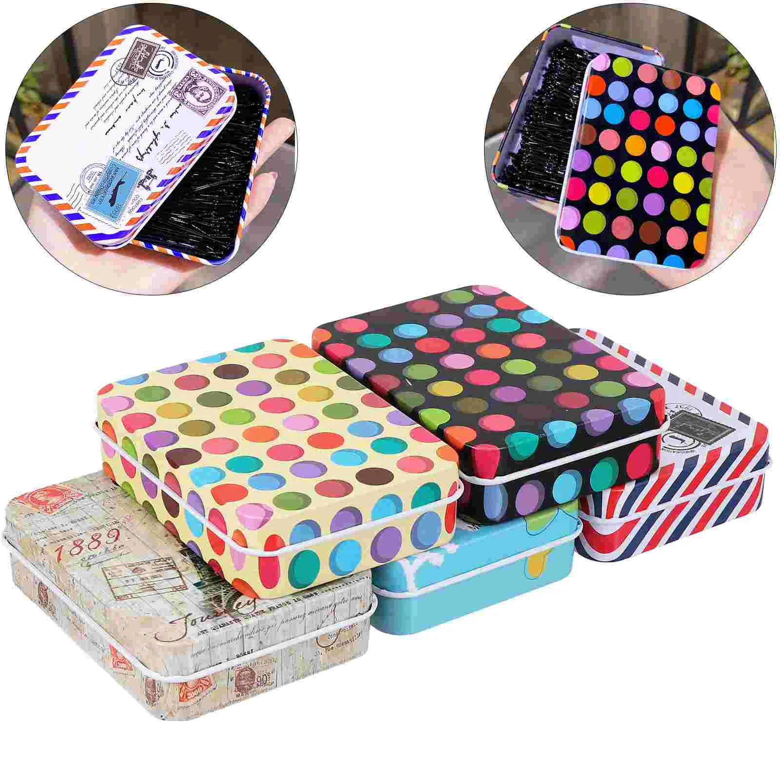 

5 Pcs Storage Boxes with Lids Tinplate Gifts for Stocking Stuffers Container Square