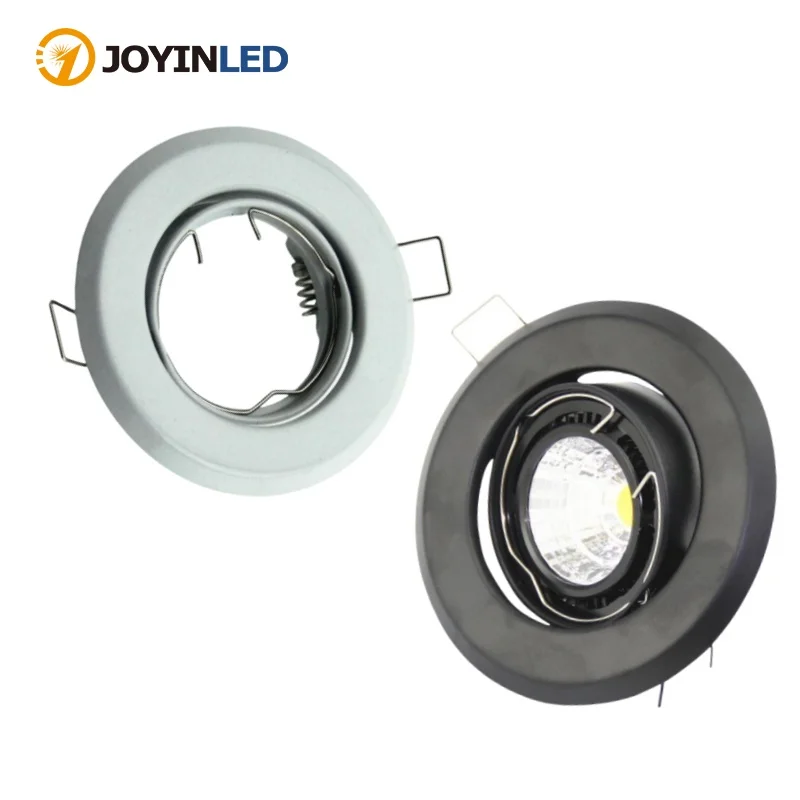 Prosta konstrukcja Żelazny metal Okrągły biały czarny LED Downlight GU10 MR16 Regulowany reflektor Downlight do wystroju hotelu domowego