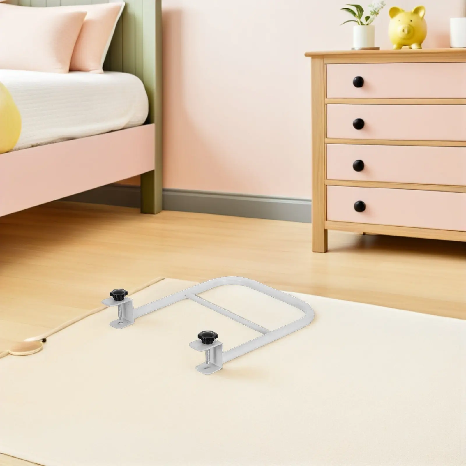 Bed Safety Barrier for Dorm Rooms Bed Side Rail 14 Inch Tool Free Installation Space Saving Lightweight Design for Students