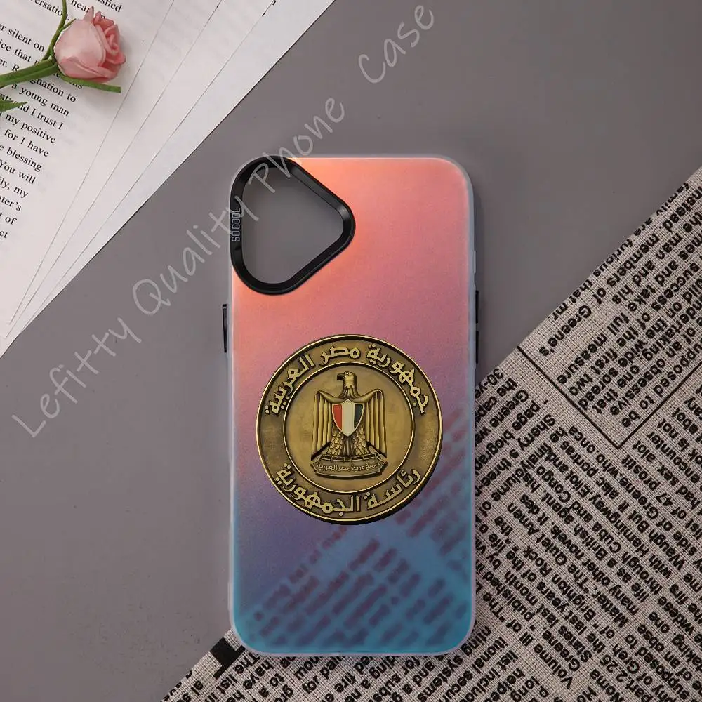 

Egypt Cool Logo Fashion Phone Case For IPhone 16 15 14 13 12 11 Pro Max Matte Aurora Multicolor Laser Metallic Gradient Funda