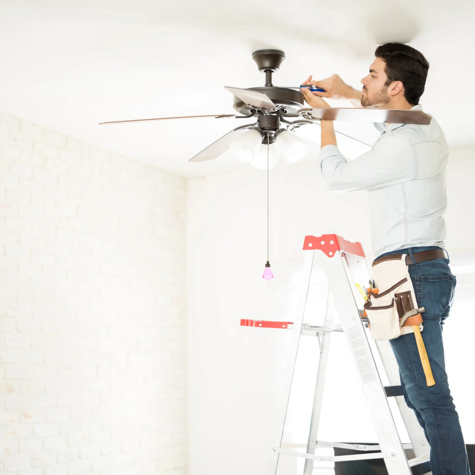 

2Pcs Ceiling Fan Pull Chain Extender Ball Shaped Beaded Light Pulling Chain Decorative Lamp Adjustment Accessory