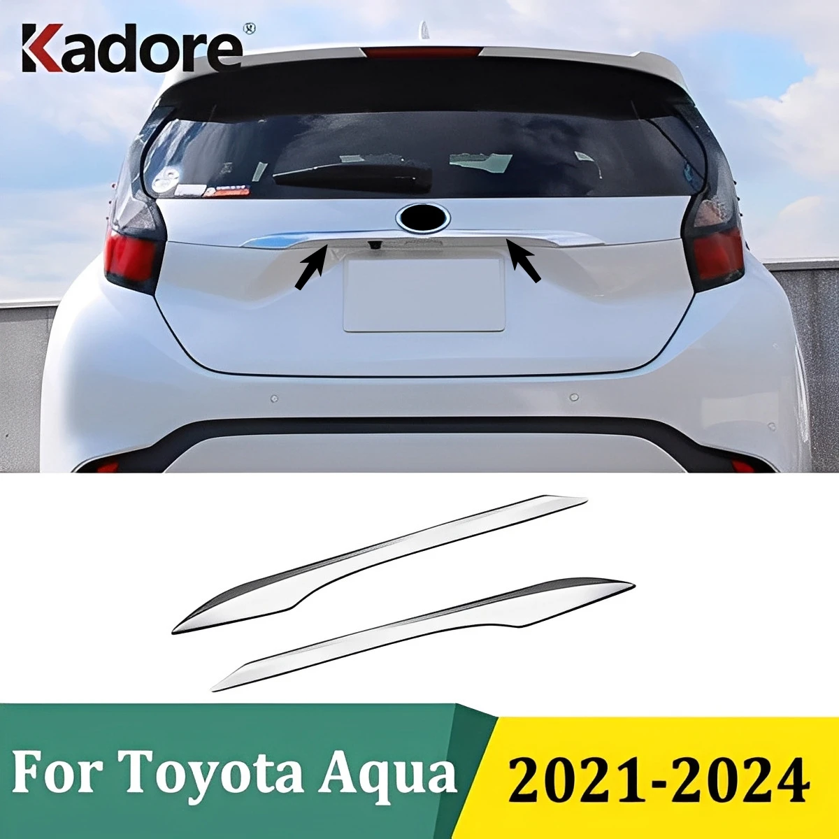 

Для Toyota Aqua 2021 2022 2023 2024, хромированная защитная полоса багажника из АБС-пластика, задняя крышка багажника, накладка, автомобильные аксессуары