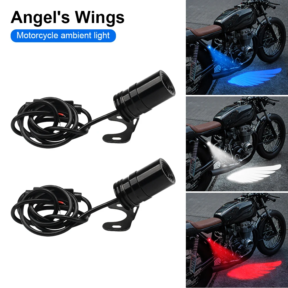 

1Pair Motorcycle Angel Wings Projection Lights Motorcycle Floor Lamps Welcome Lights Wings Motorcycle Modified Decorative Lights