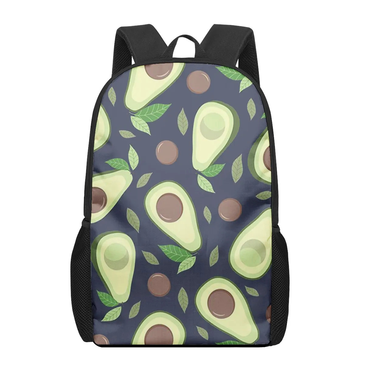 Cartoon Avocado Backpack Cute Fruit Print School Bag Lightweight Bookbag Hiking Daypack for Boy Student Traveling School Camping