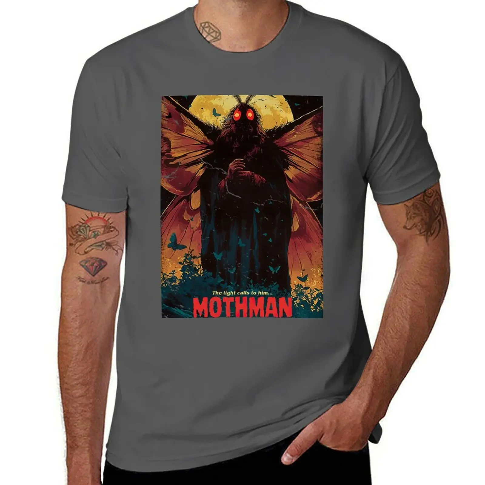 Mothman T-Shirt Casual Fashion Short Sleeve Cotton T-Shirt