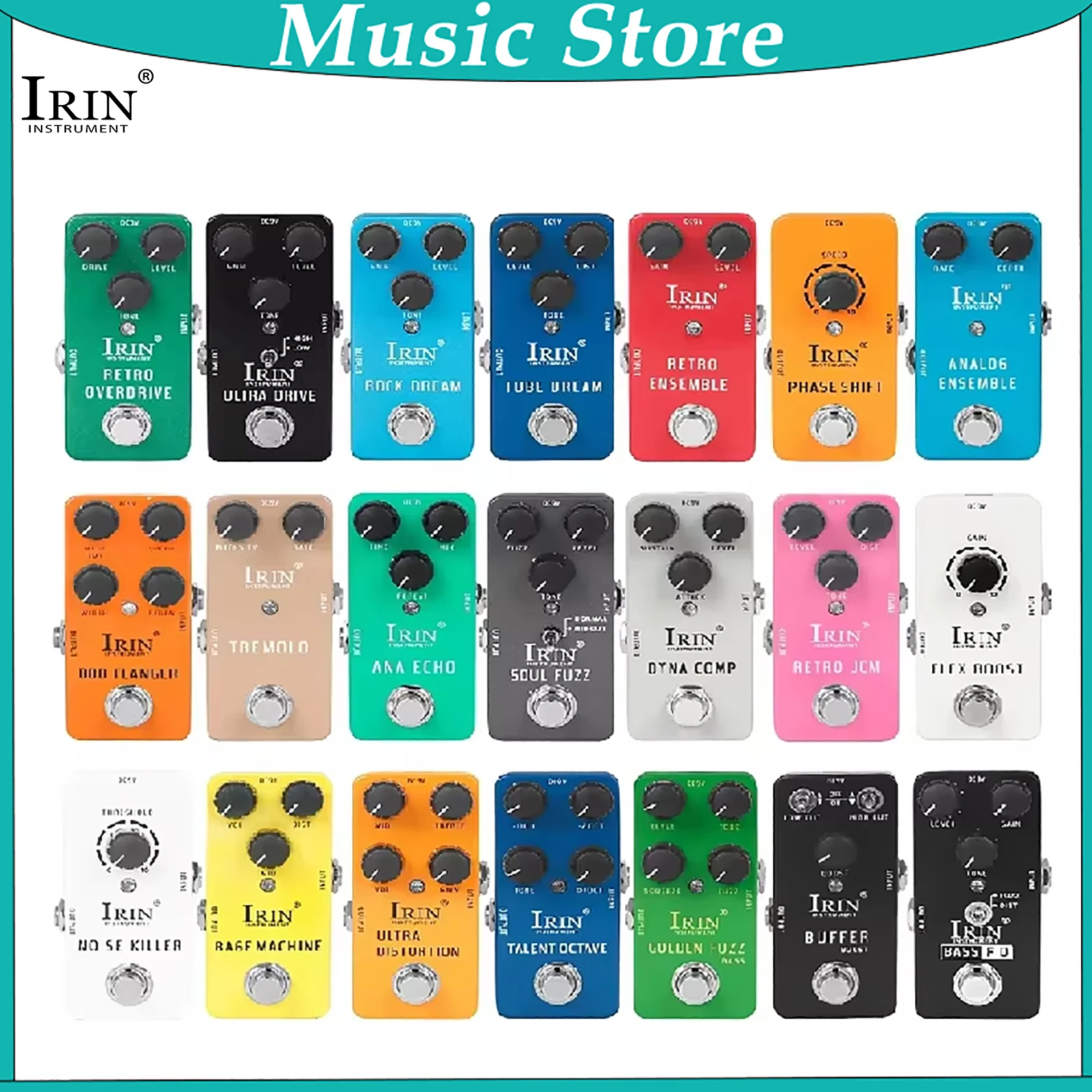 IRIN RS New Multi-effects Analog Delay Retro Overload Effector Electric Guitar Bass Effects Pedal Guitar Accessories