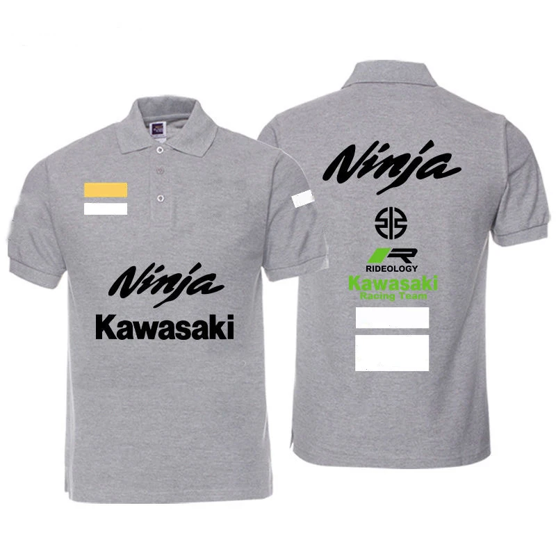 New all-match Kawasakis motorcycle short-sleeved polo shirt for men and women racing fans t-shirt cycling half-sleeved clothes