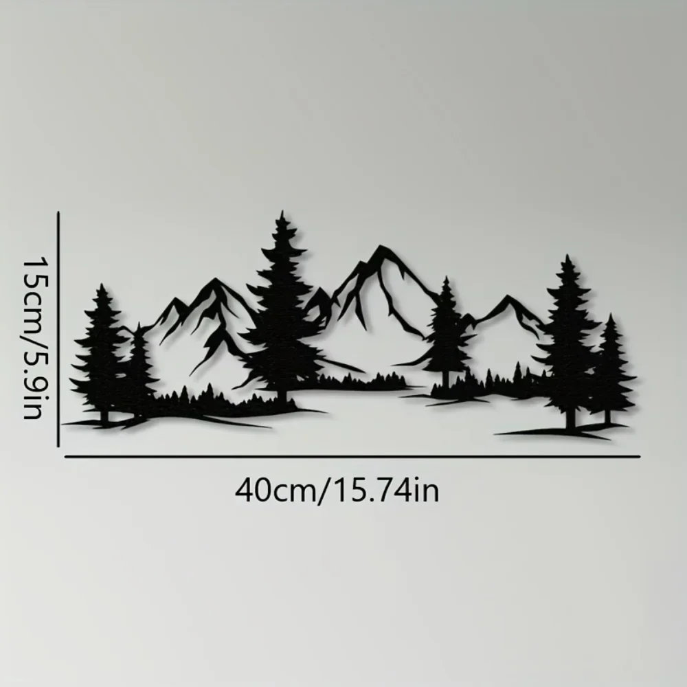 Unique Rustic Metal Wall Art Featuring Forest And Mountain Scene Perfect For Enhancing Any Kids Room Or Farmhouse Decor