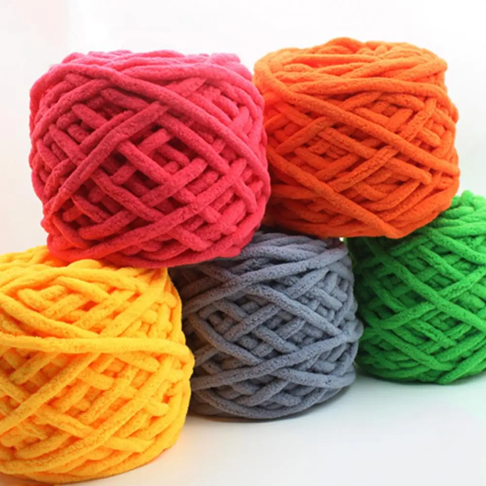 32M Crochet Yarn Chenille Knitting Yarn Soft Ice Strip Line Yarn DIY Crochet Thread Hand Knitting Scarf Thick Knitting Wool Yarn