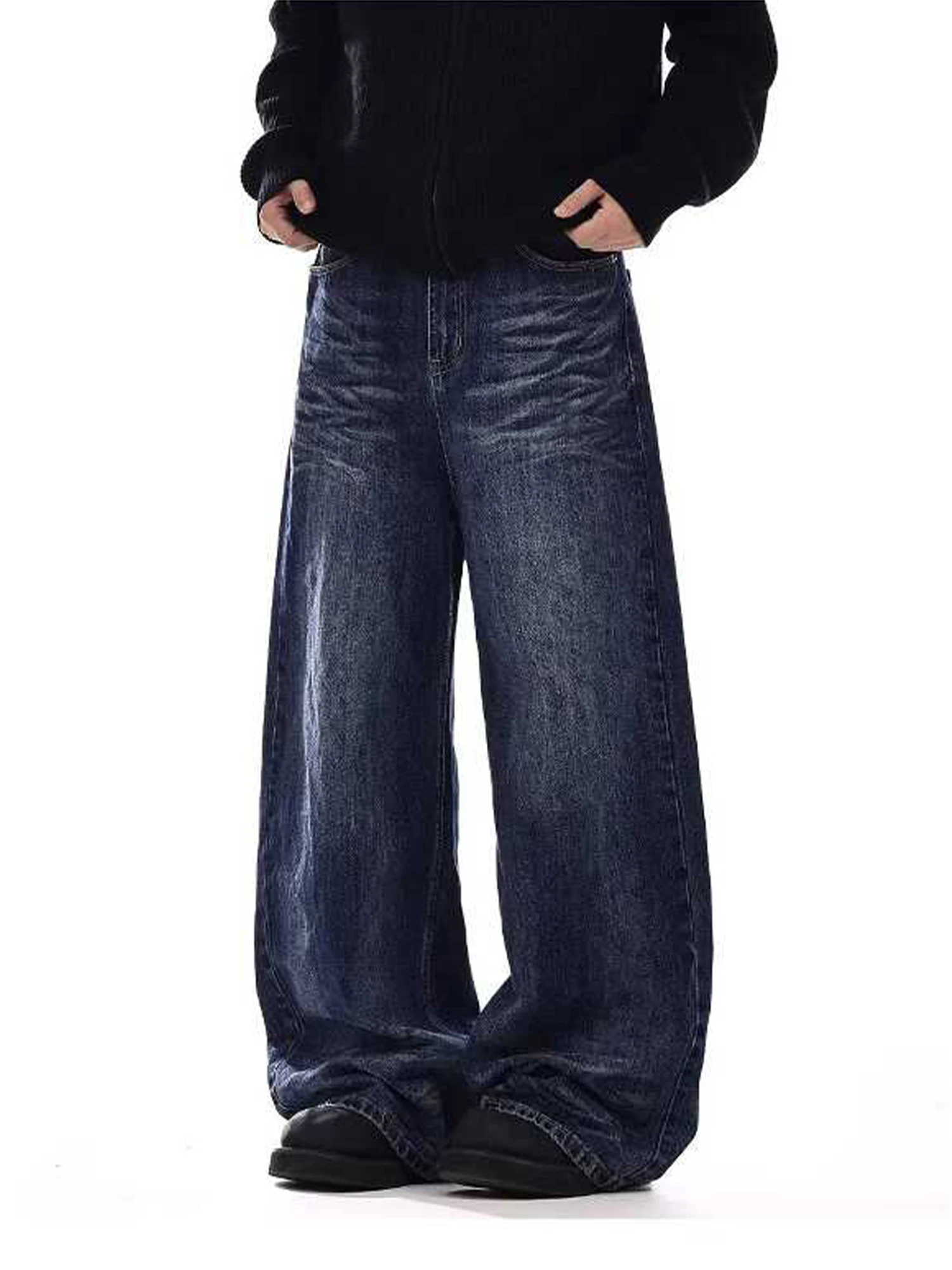 Mulheres azul escuro y2k jeans baggy namorado lavagem jean calças vintage harajuku japonês 2000s estilo oversize denim roupas