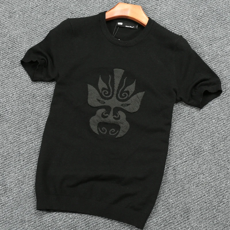 

Мужская трикотажная футболка с коротким рукавом для весны и осени, молодежная, с круглым вырезом, базовая, в корейском стиле, трендовая, приталенная.