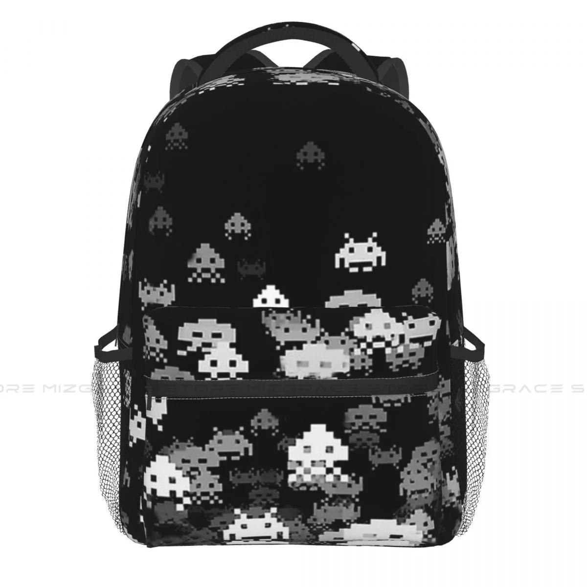 

Large Capacity Casual School Bag Invaded Black Travel Laptop Backpacks Multifunctional Soft Rucksack for Teenager