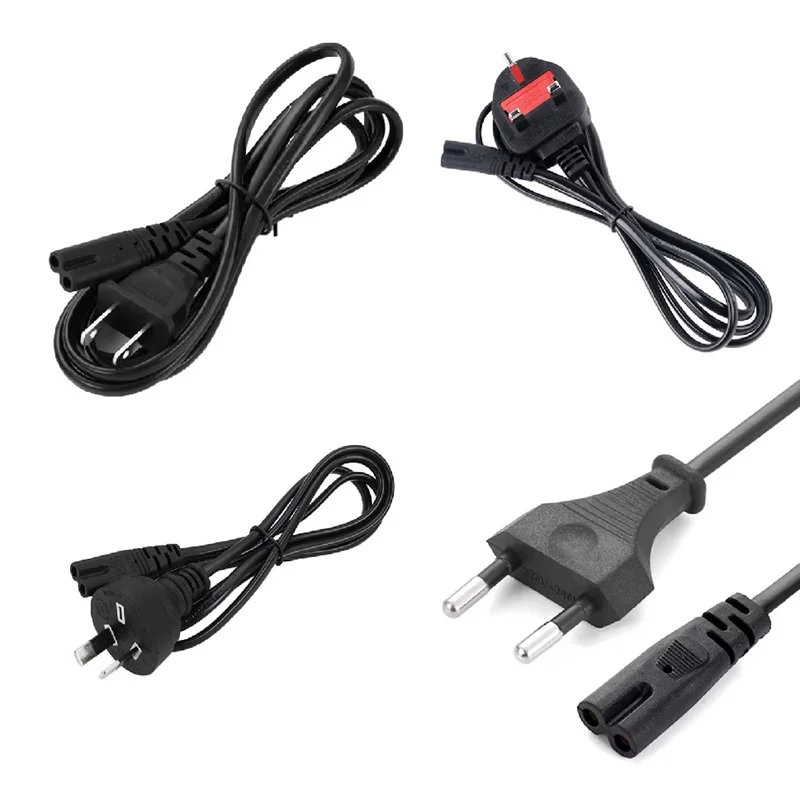 1.5M EU UK AU Power Cable 2Pin IEC320-C7 US Extension Cord For Dell Laptop Charger Canon Epson Printer Radio Speaker Power Cable