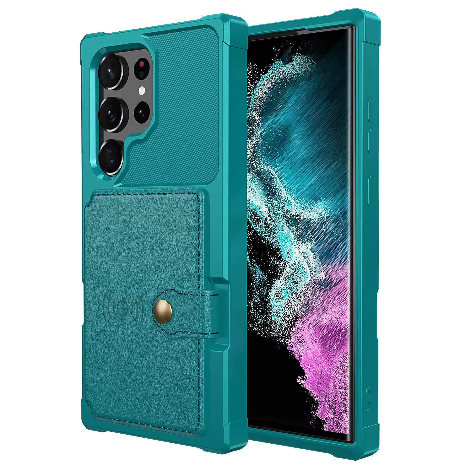 for Samsung Galaxy S20 Ultra Note 20 Ultra Note 10 9 Plus Case with Card Holder, Heavy Duty Rugged Leather Flip Wallet Cover