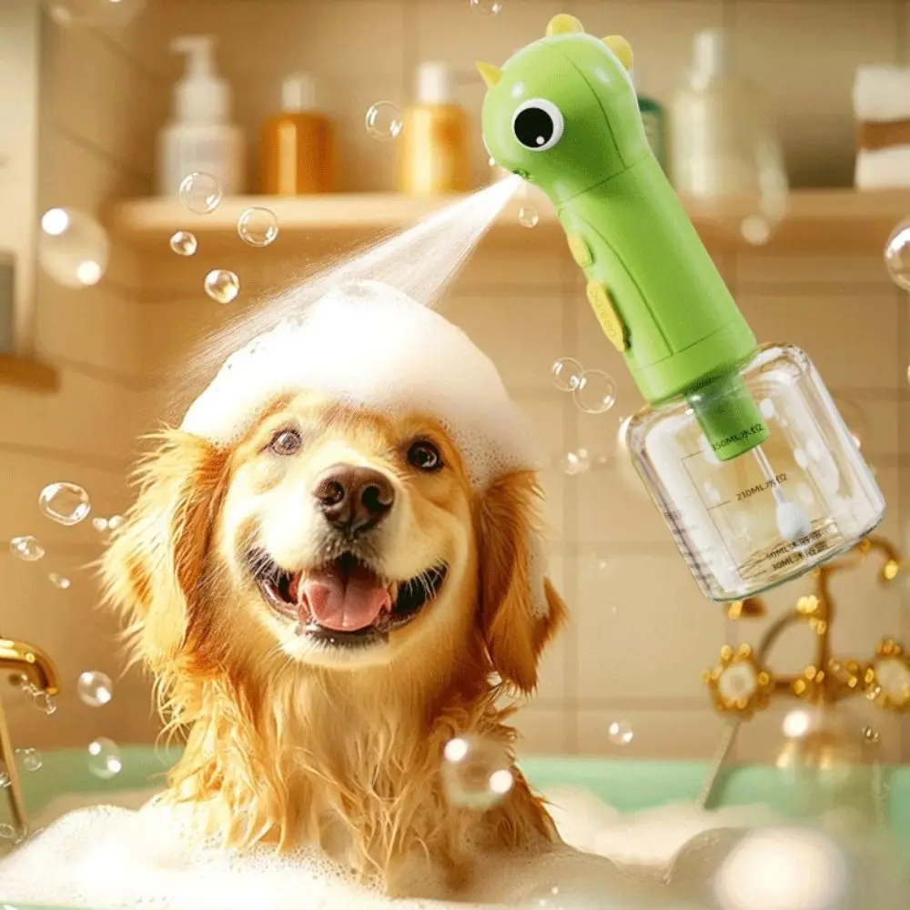 

Rechargeable Cat Soap Foaming Dispenser Automatic Waterproof Dog Shampoo Dispenser Dinosaurs Shape with Scale