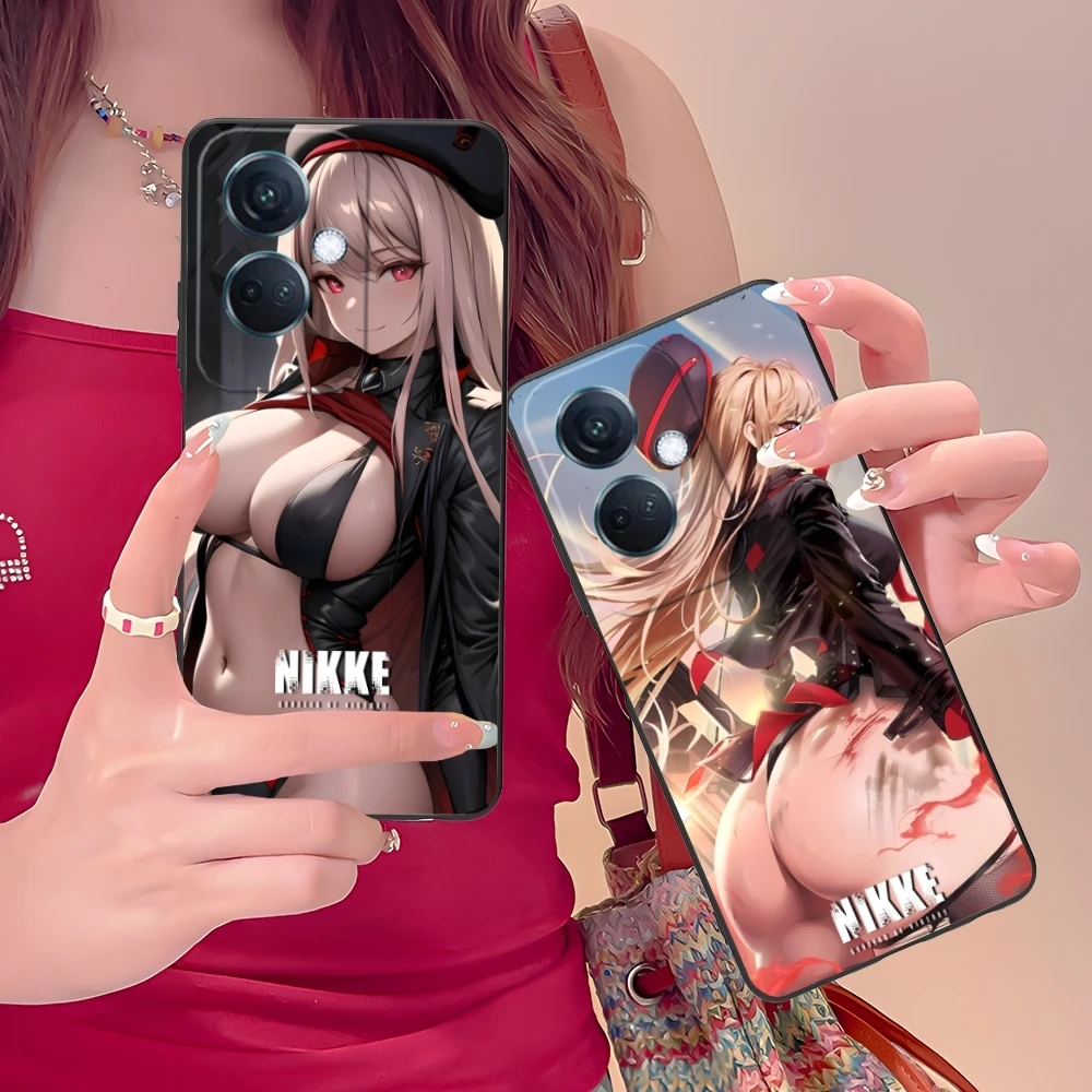 Goddess NIKKE Rapi Mobile Cell Phone Case for OPPO Find X5 X3 X2 A93 Reno 8 7 Pro A74 A72 A53 Black Soft Phone Cover Shell