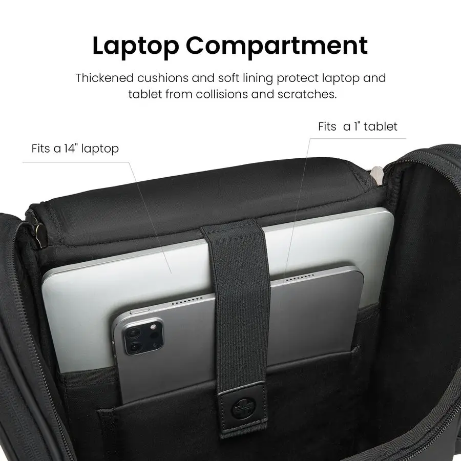 캐주얼 데이팩 백팩, 경량, 충격 흡수 패딩 스트랩, 통기성 등판, 남성용 비즈니스 노트북 백팩, 멀티