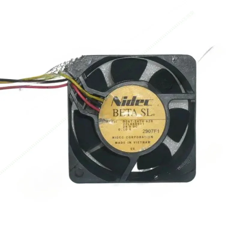 

W For NIDEC D06T-24TU 62B 27LA80511 DC24V 0.10A 6025 6CM 60mm 60X60X25mm 3Pin Cooling Fan
