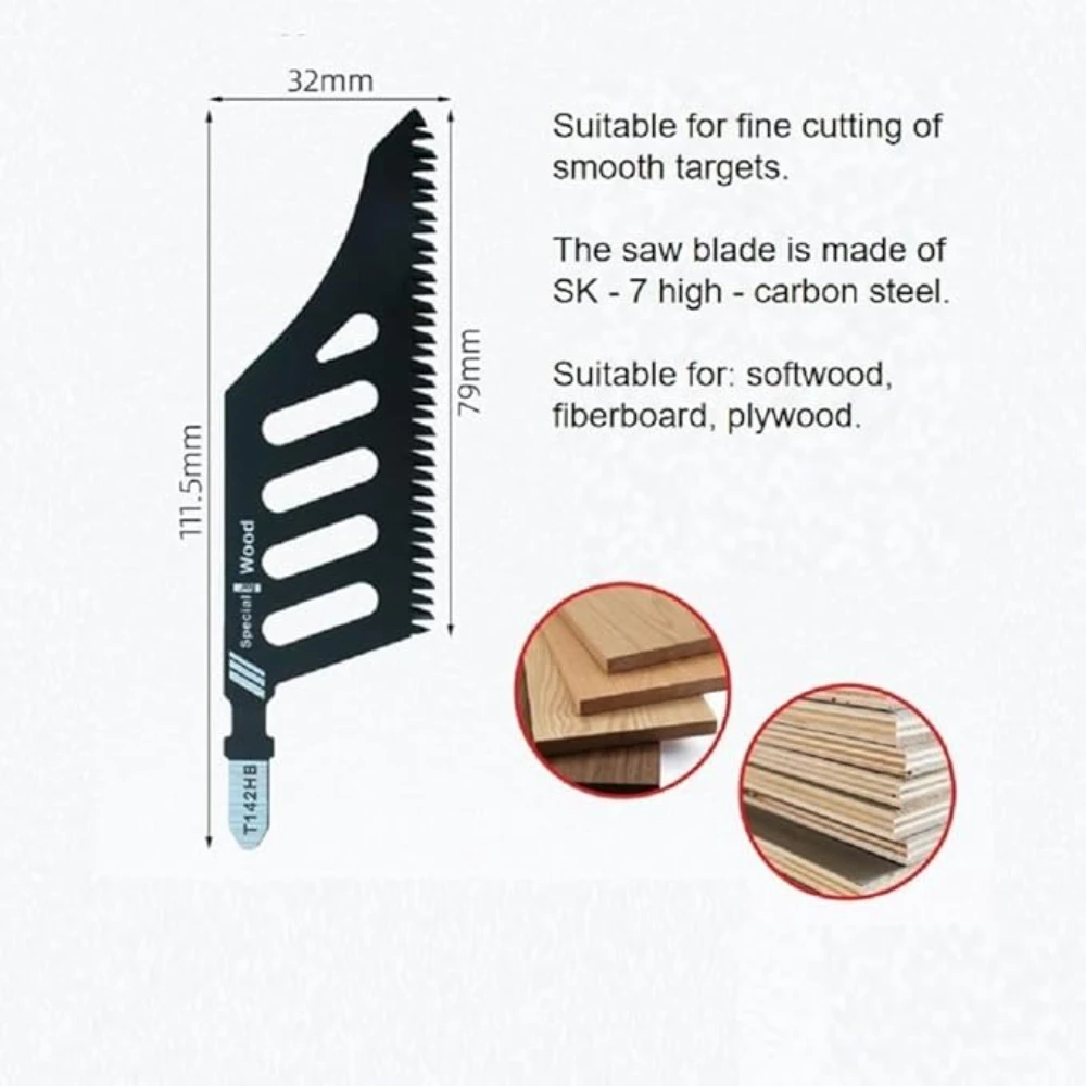 1-50 pçs t142hb lâminas de serra de vaivém curvo lâmina de serra de rolagem curva irregular lâminas de placa de fibra de madeira ferramenta de corte de alta precisão