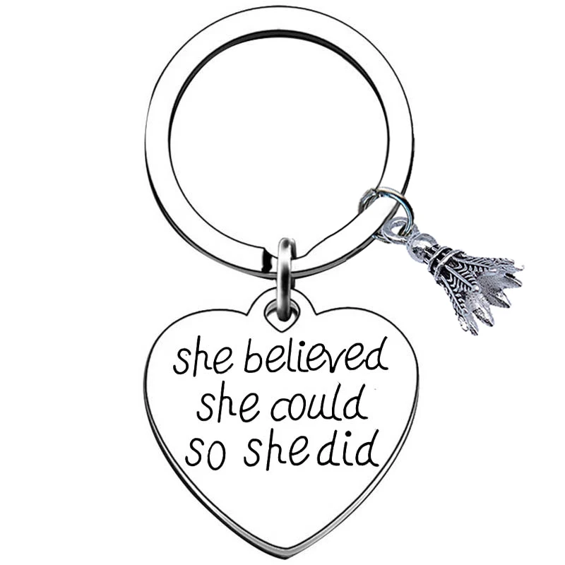 Heart Badminton Keychain Girls Badminton Accessories Inspirational I Believe I Could Badmintons Stuff for Teens