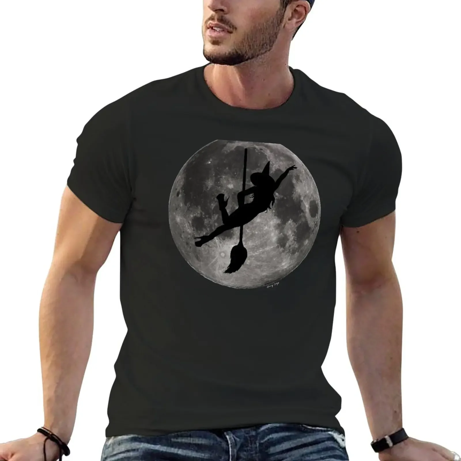 Pole Witch / Pole Dancing Witch with Moon T-Shirt customized t shirts cute clothes big and tall t shirts for men