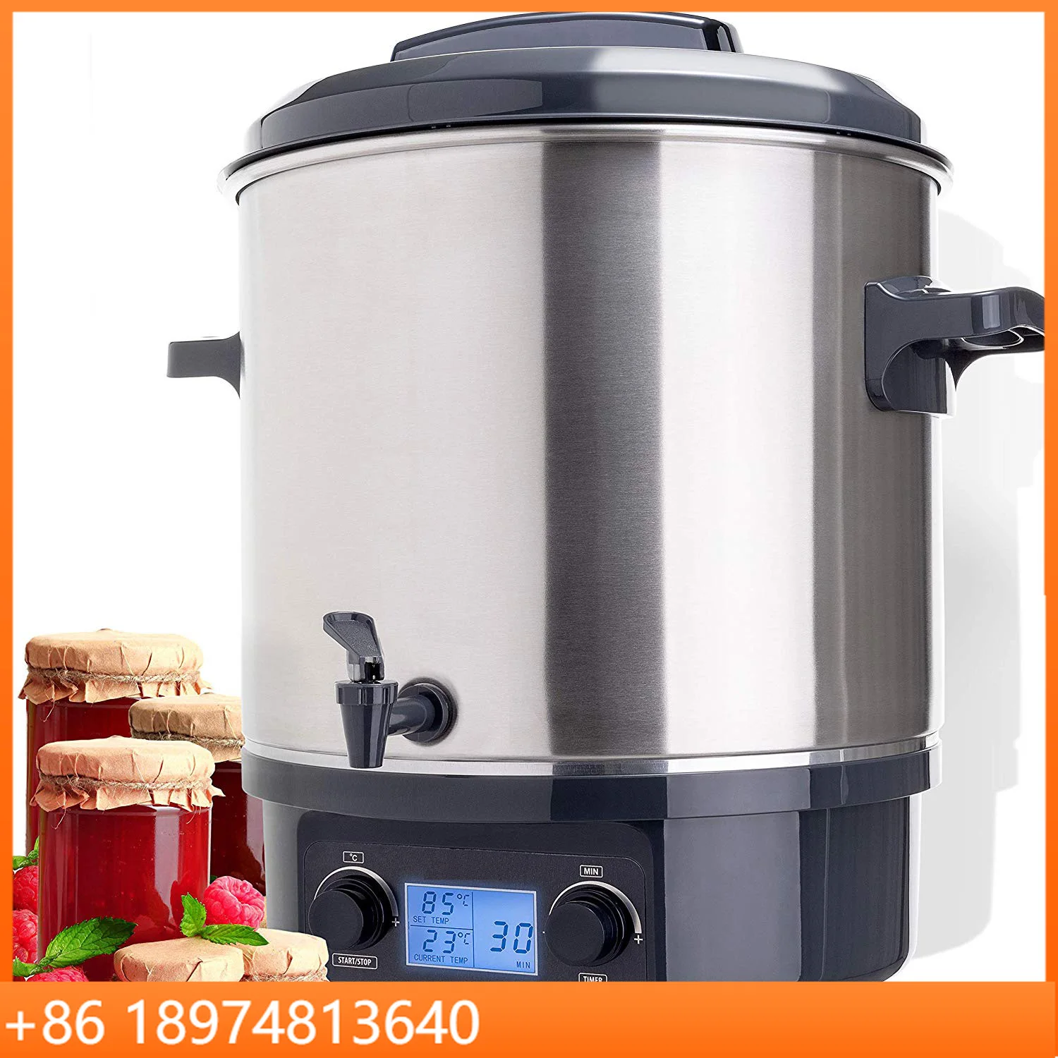 27L 1800W Electric Milk Pasteurizer Automatic Stainless Steel Pasteurization Machine with Digital Display