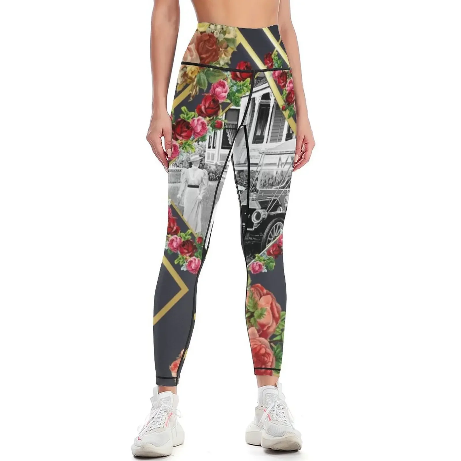 

collage vintage Leggings gym clothing active wear Women's sports pants push up fitness Womens Leggings