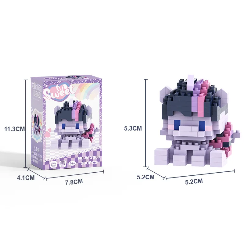 My Little Pony Bausteine, Equestria Girls Figur, Twilight Sparkle Bausteine, Cartoon-Charakter-Spielzeug für Kinder