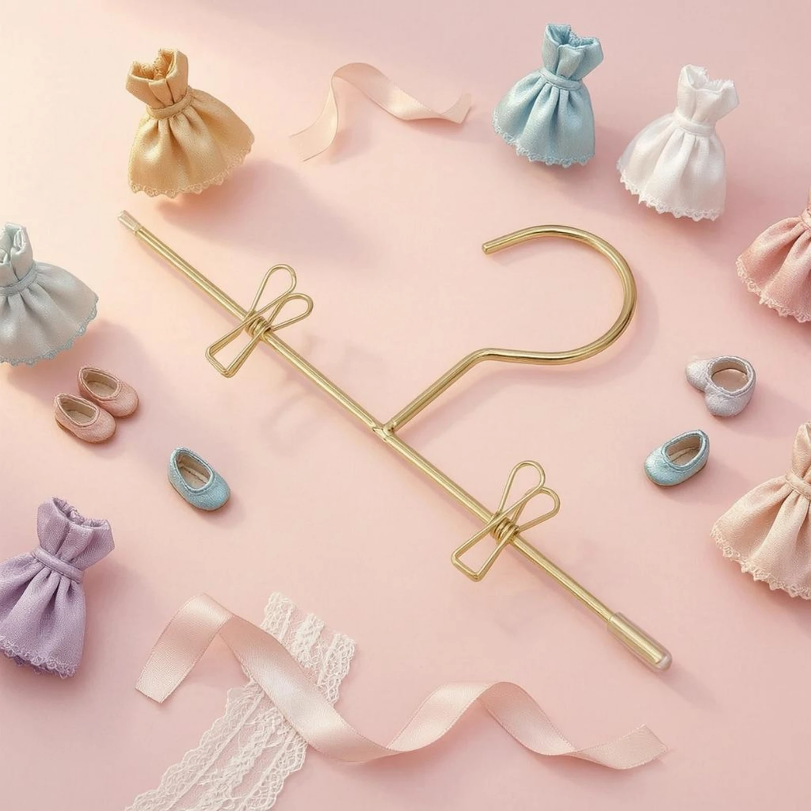 

Doll Clothes Hanger Metal Miniature Clothes Hanger 12 Cm Small