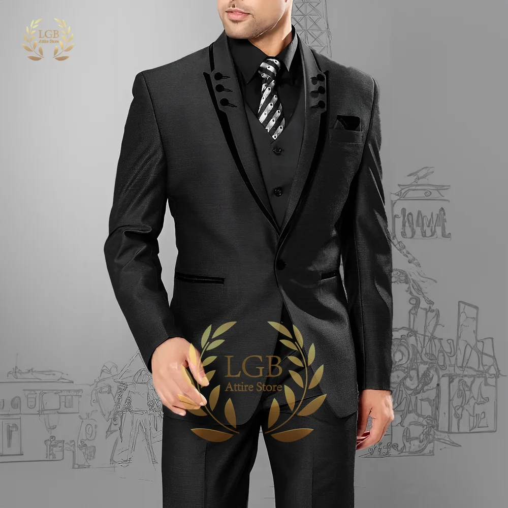 Men's Charcoal Gray Tuxedo Slim Fit Groom Tuxedo Custom Business Suit Party Graduation Suit 2-piece Jacket + Pants