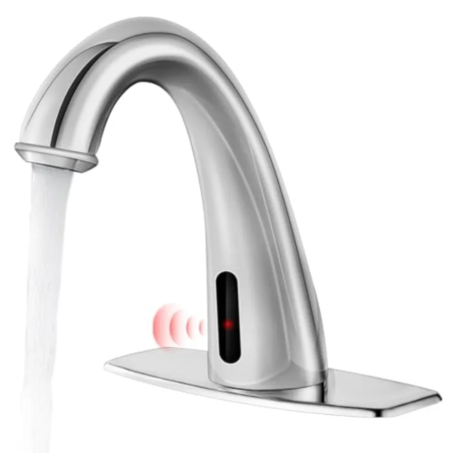 

Automatic Touchless Bathroom Faucet Motion Sensor Activated Commercial Basin Sink Vantiy Hands Free Auto Off Infrared Mixer wit