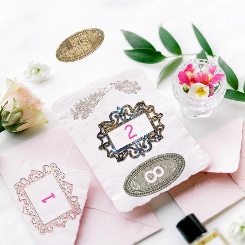 Carbon Steel Die Cuts Number Tags Label Frame Cutting Cutting Dies Stencils for DIY Scrapbooking Photo Album Decorative