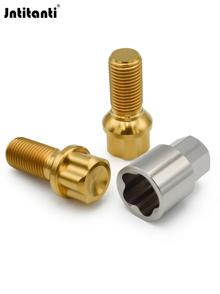 

Jntitanti Anti-Theft Spherical Seat Gr.5 Titanium Wheel Bolt M14x1.5 for Mercedes Benz Maybach Wheel