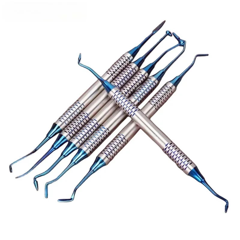 2 Sets Dental Composite Resin Filling Set Spatula Titanium Plated Tip Restoration Resin Filler Tools Thick Handle Dentist Tools