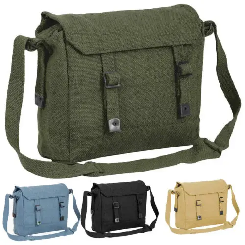 Canvas Webbing Haversack Bag Satchel Shoulder Military Army Vintage Student Work