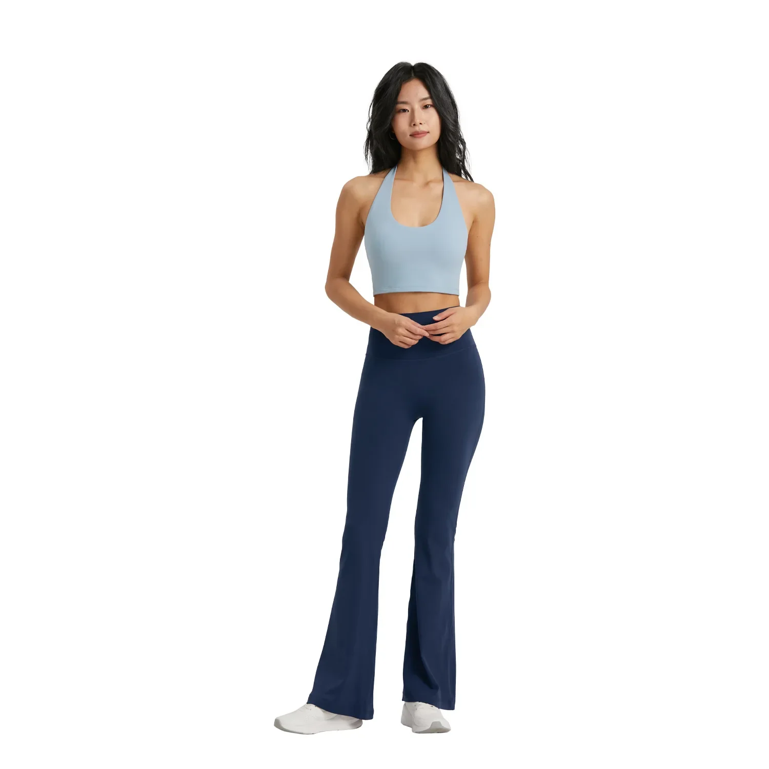 

Women's Yoga Bell Bottom Pants with No Waist Size - High Waist Yoga Pants for Shaping for Fitness and Yoga