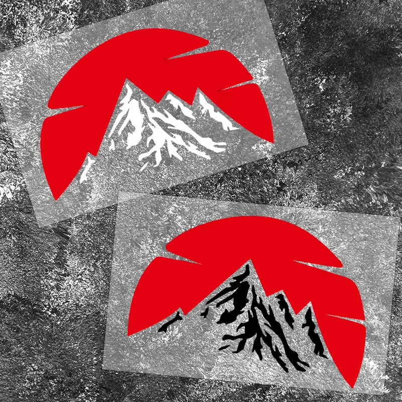 Red Sun Mountain Car Stickers, Waterproof Vinyl Refit Decals for Body Windshield Window Trunk Durable Auto Decor Accessories