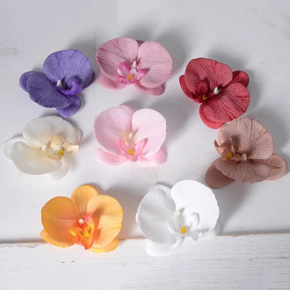 DIY Phalaenopsis Flower Head 11cm Handmade Artificial Butterfly Orchid Flowers Wedding Christmas Decoration Lovely