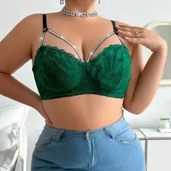 Viomisha Push Up Bra with Steel Ring Underwire Underwear No Padded Sexy Lace Lingerie Everyday Plus Size Brassiere