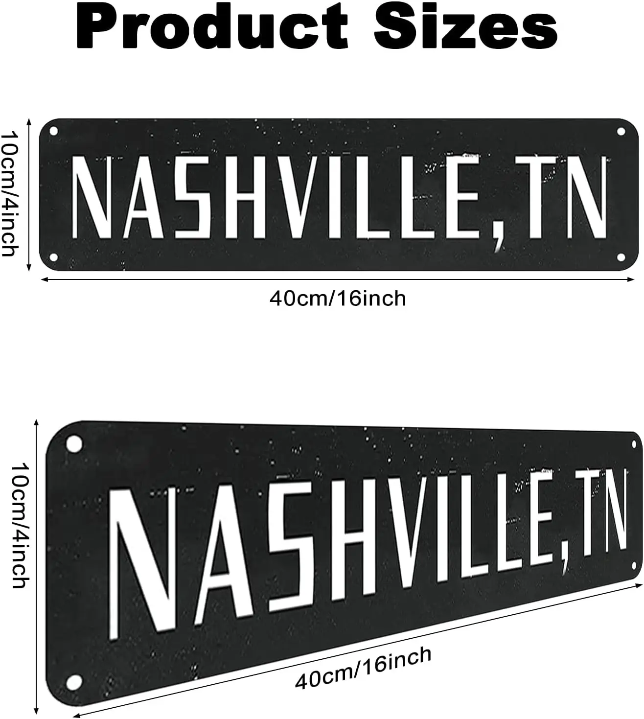 Nashville, TN City Sign Rustic Vintage Wall Art Home Decor 4x16 inch