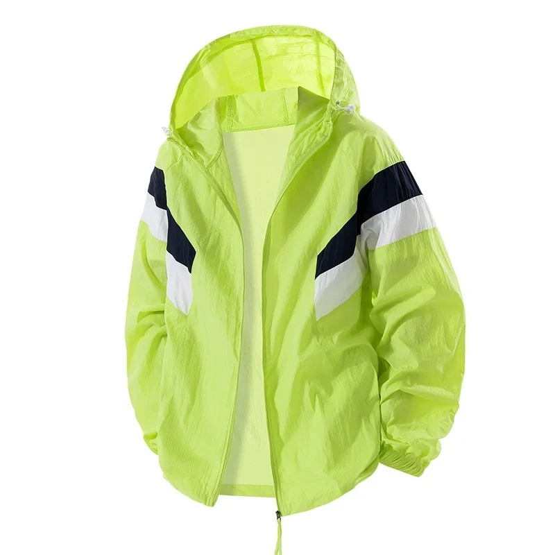 

Солнцезащитное пальто с цветными блоками, мужская ультра-thlim солнцезащитная куртка, мужская дышащая уличная одежда, летняя ветровка с УФ-защитой