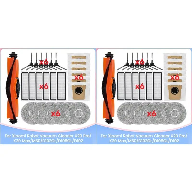 

A94E-50 шт. для Xiaomi X20 Pro/X20 Max/M30/D102GL/D109GL/D102 робот-пылесос запасные части щетка фильтр швабра тканевый мешок для пыли