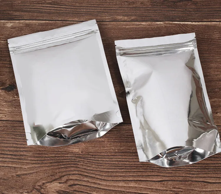 100 Stück stehen auf glänzende Aluminium folien beutel wieder versch ließbare Snack Kaffeebohnen Gewürze Getreide Zucker Kekse Trocken früchte Geschenk beutel