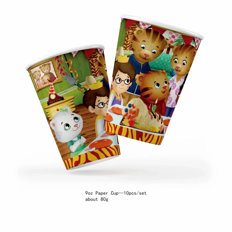 Disney Daniel Tiger's Neighborhood Plate Cup Cake Topper Balloon suministros para fiestas, vajilla de decoración de Favor, juguetes novedosos para niños de cumpleaños