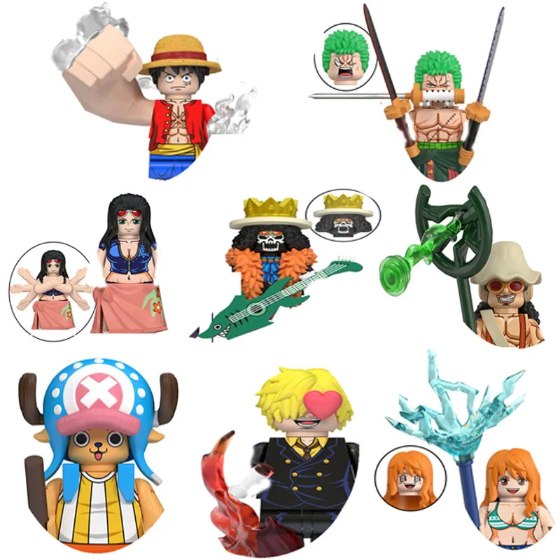 DY661 WM6191 X0357 X0356 X0357 X0358 X0359 Anime Series Cartoon Building Blocks Mini Figures Heads Kids Toys   mould king