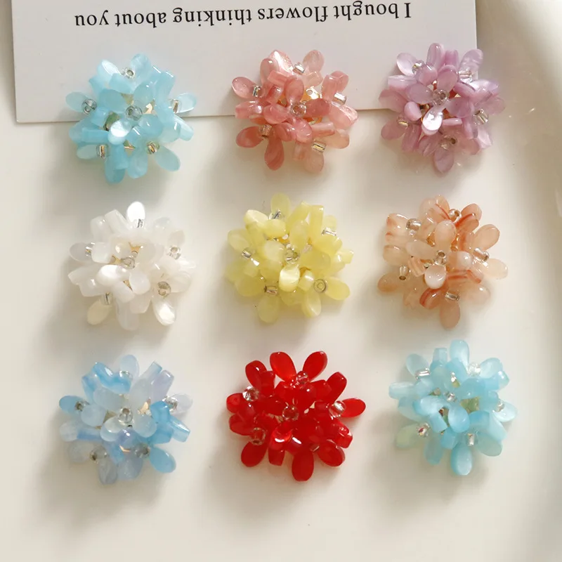 2pcs Sweet and Gentle Wind Lucky Clover Flower Cluster DIY Jewelry Accessories Beautiful Girl Earrings Earrings Material charms