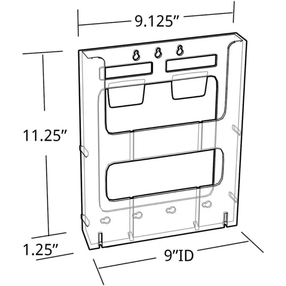 Azar 252325 16-Compartment Letter-Size Wall-Mounted Display Organizer