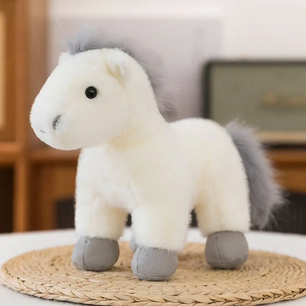 

Simulation Standing Foal Doll Stuffed Tail Fluffy Tail Horse Toys PP Cotton with Mane Cartoon Horse Stuffed